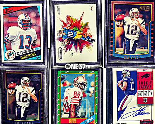 Image of a collage of football cards