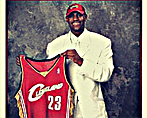 Image of a LeBron rookie card