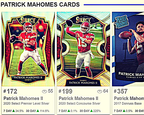 Image of Mahomes cards