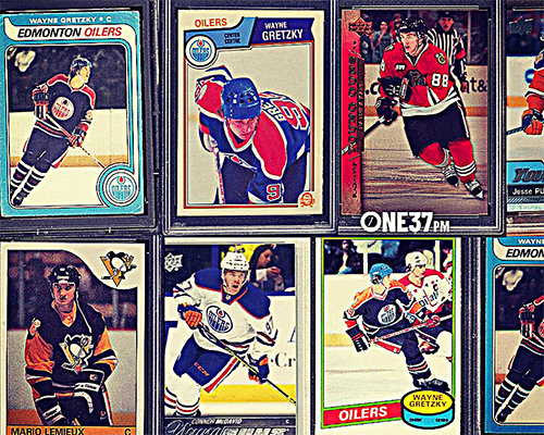 Image of a collage of hockey cards