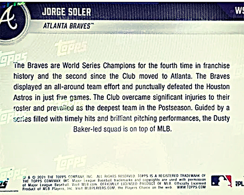 Image of the Error Topps Now Card