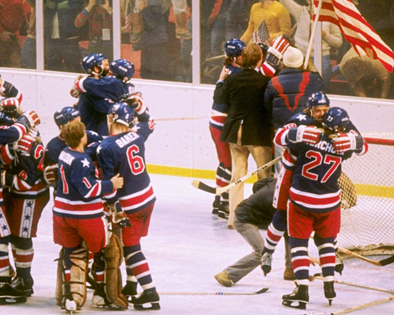 Jersey Champs 1980 Miracle on Ice #21 Mike Eruzione USA Hockey Jersey White Blue, Blue / XL