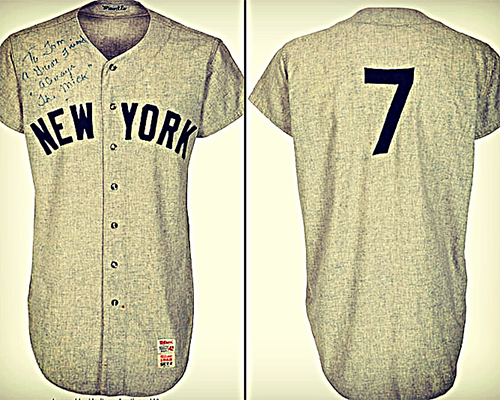 Image of Mantle's last game used jersey