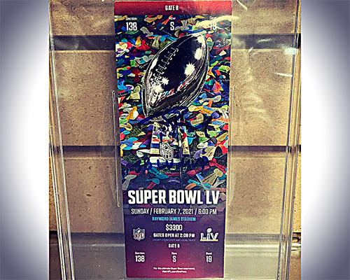 Image of a Super Bowl LV Ticket