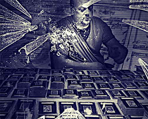 Image of a man and sports cards