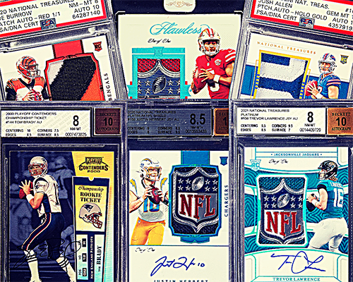 Image of a collage of football cards